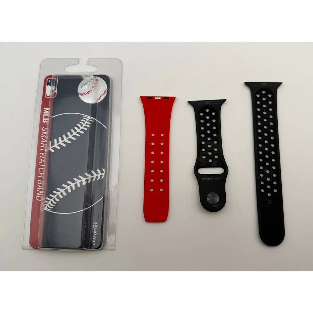 MLB St Louis Cardinals Apple Watch Band 38/40mm Red Silicone Sport Strap B193